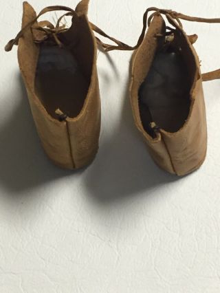 TAN LEATHER ANTIQUE BOOTS FOR YOUR FRENCH OR GERMAN DOLL SIZE 5 3