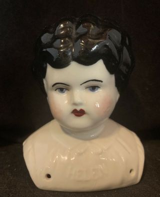 Hertwig Pet Name Helen Turned Head Antique 1905 China Doll Parts Head Germany