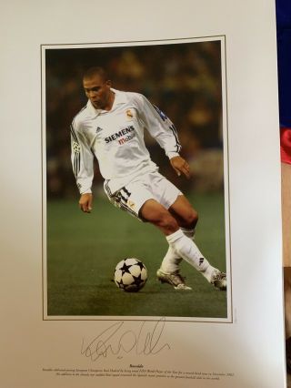 1st Ronaldo Real Madrid Fantastic Signed Photo.  Ltd Edition.  Rare.  £75