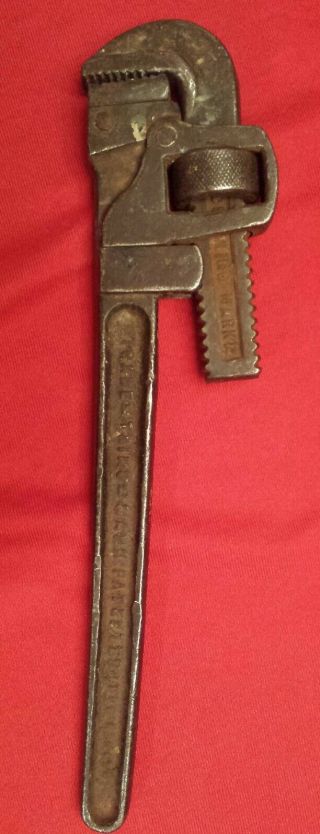 Antique Pipe Wrench 14 " Trade Trimo Mark 1889 97.  Top Quality Tool Use Or Collect