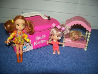 Vintage Liddle Kiddles Mini Case & Doll Bed Dolly Flower / Darling Dolls