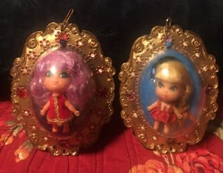 2 Vintage Lucky Locket Kiddle 1966 Mattel Dolls