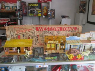 Rare Marx Roy Rogers Western Town 5000 Play Set - Stage Coach,  House,  Town,  More
