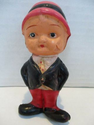 Antique Celluloid Boy With Hands In Pocket Baby Rattle Ksh Made In Japan