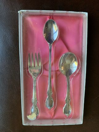 Roger Bro Silver Plated Child Baby Spoon Fork Teaspoon Flatware Set Reflections