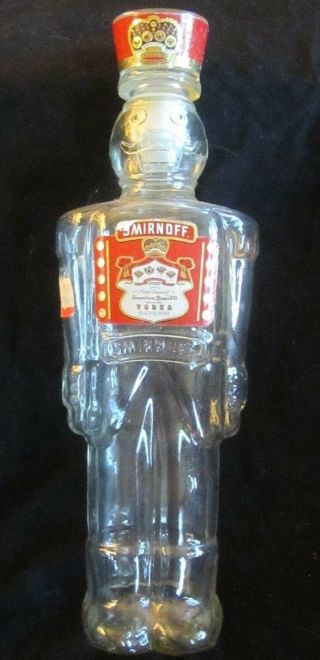 Smirnoff Vodka Rare Empty Toy Soldier Nut Cracker Glass Bottle 1997 Edition