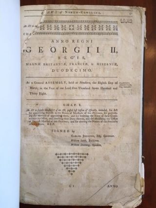 Rare 1773 Colonial Laws Of North Carolina,  Acts Assembly,  Pre - Revolutionary War