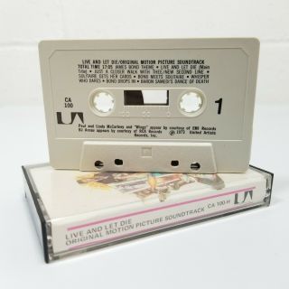 James Bond Live And Let Die Soundtrack Cassette Tape 1973 Rare