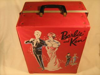 Vintage BARBIE and KEN 1963 Red Clothes Trunk CARRYING CASE Wardrobe [u1^] 2