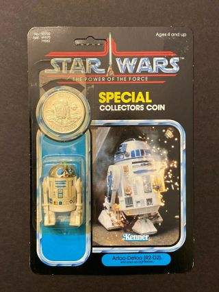 1984 Vintage Star Wars Potf Pop - Up R2 - D2 W/ Lightsaber & Coin Moc Kenner