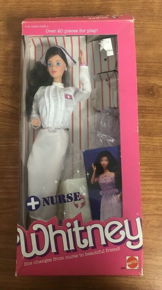Nurse Whitney Barbie 1987 Mattel 4405 Brunette Opened Doll Vintage