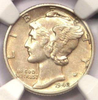 1942/1 - D Mercury Dime 10c - Ngc Au Details - Rare Overdate Variety Coin