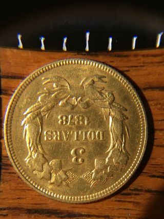1878 $3 Three Dollar Gold Indian Princess Head Rare US Coin (details) 3