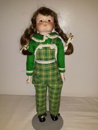 Vintage 16 " Doll,  German Bisque Head,  Closed Mouth