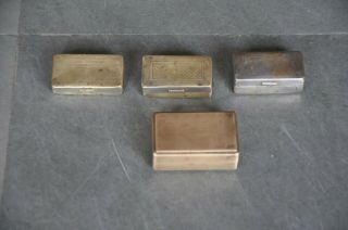 4 Pc Old Brass Handcrafted Inlay Engraved Small Pill/powder Boxes