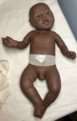Vintage Jesmar Baby Boy Doll Anatomically Correct Realistic African American 2