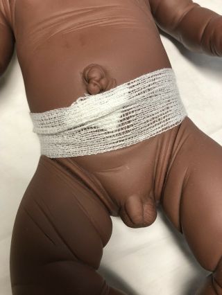 Vintage Jesmar Baby Boy Doll Anatomically Correct Realistic African American 3