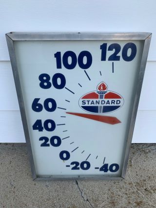 Rare Vintage Vertical Standard Oil Gas Station Thermometer Sign