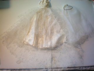 Vintage Wedding Dress and Veil Barbie Doll Mattel 3