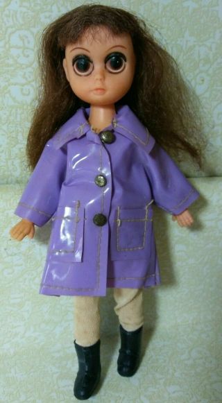 Vintage 1960 ' s Susie Slicker Doll w/ Outfit Susie Sad Eyes Big Eye Blythe Keane 2