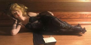 VINTAGE FANAS 12 ' SEXY BOUDOIR PORCELAIN DOLL,  TAG ATTACHED 2