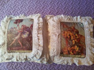 Vintage Flower Fairy Throw Pillows - Set Of 2 - Shabby Chic