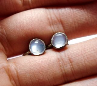 Antique Silver Moonstone Earrings