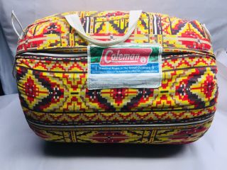 Vintage Coleman Sleeping Bag Yellow Southwestern Style