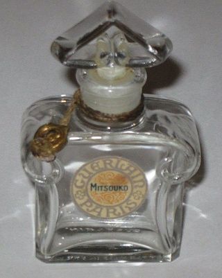 Vintage Guerlain Baccarat Style Perfume Bottle - Mitsouko - 1/2 Oz - 3 " Height