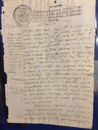Antique Peruvian Colonial Spain Gov Document 1804 Requesting Funds For Gunpowder