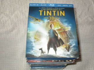 3d Movie Blu Ray The Adventures Of Tin Tin W/rare Chrome Outer Sleeve