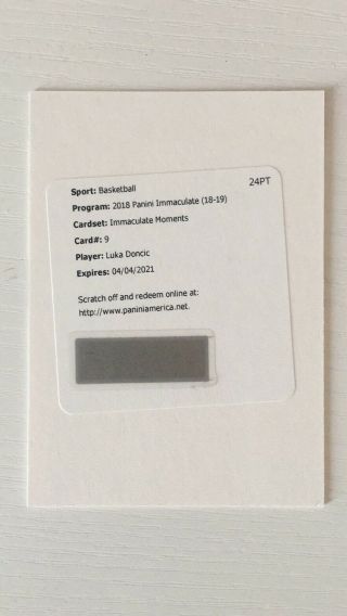 Luka Doncic 2018 - 19 Panini Immaculate Rookie Moments Auto Acetate Rc Rare