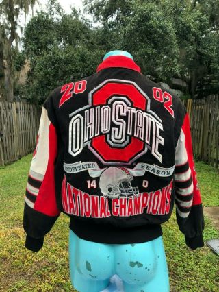 Vintage 2002 Ohio State Buckeyes Champions Jacket Jh Design Sz Med Football
