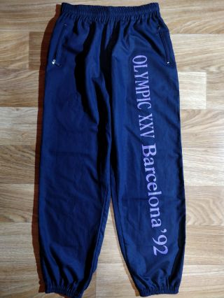 Authentic Vintage 1992 Olympic Xxv Games Barcelona Track Pants Trousers Olympics