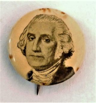 Antique Us President George Washington Pinback Button By Horace Partridge Co.