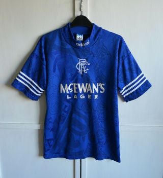 Rangers Glasgow 1994/1995/1996 Rare Vintage Home Shirt Jersey Adidas Size (s)