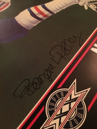 Rare 1986 Chicago Bears 39 X 27” Poster Bowl XX Signed By Bryan Robley 3