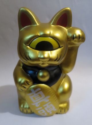 Real X Head Gold 5 " Fortune Cat Sofubi Figure Toy Japan Negora Rxh Realhead Rare