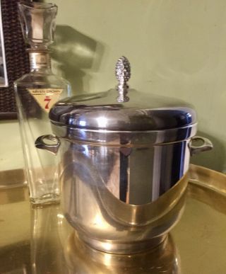 Sheffield Silver Co Ice Bucket Wine Cocktail With Lid Thermos Lined Vintage