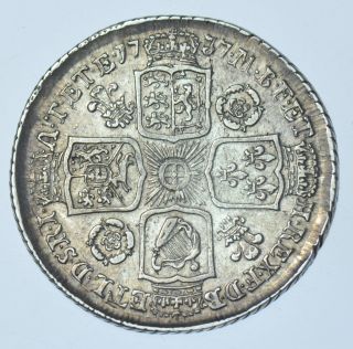 Extremely Rare 1737/5 Shilling British Silver Coin From George Ii Gvf