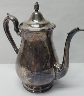 Vintage Reed Barton 1800 Silver Plate Tea Pot Coffee Water Pitcher Lid Handle