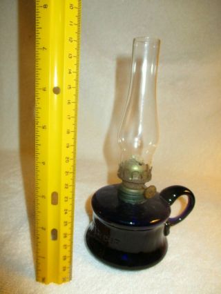 Antique Blue LITTLE BUTTER CUP Oil lamp 2