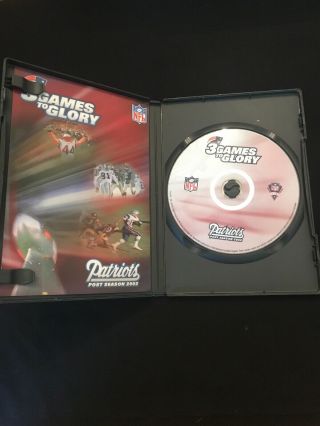 3 GAMES TO GLORY (2002) DVD OOP RARE NFL ENGLAND PATRIOTS BOWL 2