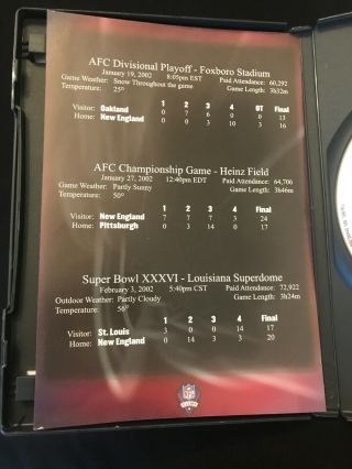 3 GAMES TO GLORY (2002) DVD OOP RARE NFL ENGLAND PATRIOTS BOWL 3