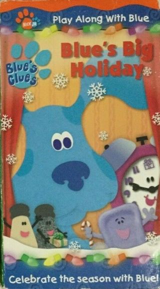 Rare Blues Clues Blues Big Holiday Vhs Nickelodeon Plays Great