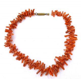 Antique Salmon Coral Necklace