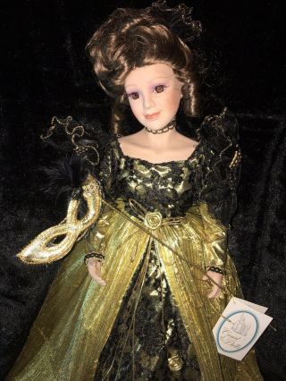 Masquerade Ball Porcelain " Ashley " 26 " Doll By Jenny Court Of Dolls Vintage