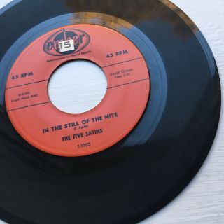 The Five Satins Doo Wop 45 The Still Of The Night/ The Jones Girl 1956 RARE NM - 2