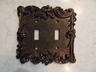 Vintage American Tack & Hardware Co Metal Double Light Switch Cover Plate 60tt