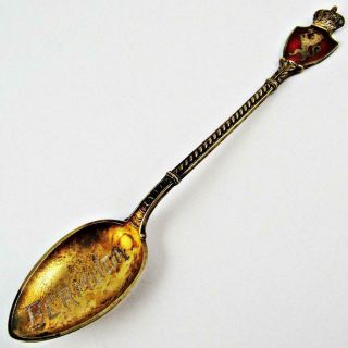 Antique Bermuda David Andersen Norway Demitasse Sterling Silver & Enamel Spoon